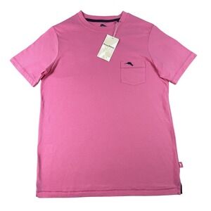 Tommy Bahama T-Shirt Mens S Pink Bali Skyline Pocket Embroidered Marlin Cotton